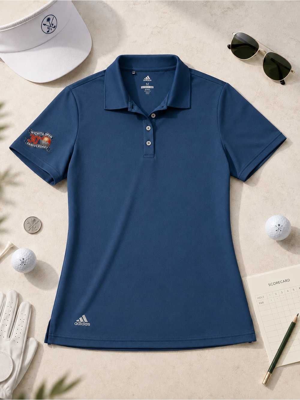 adidas Golf Women’s Blue Wichita Open 30th Anniversary Polo NWOT Size M